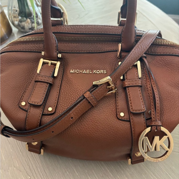 Michael Kors Tan Leather Satchel with Gold Accents - Picture 3 of 16